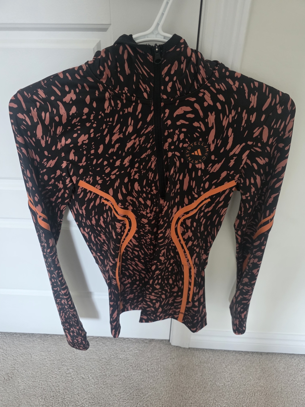 Stella McCartney Black Jacket with Coral and Orange Accents